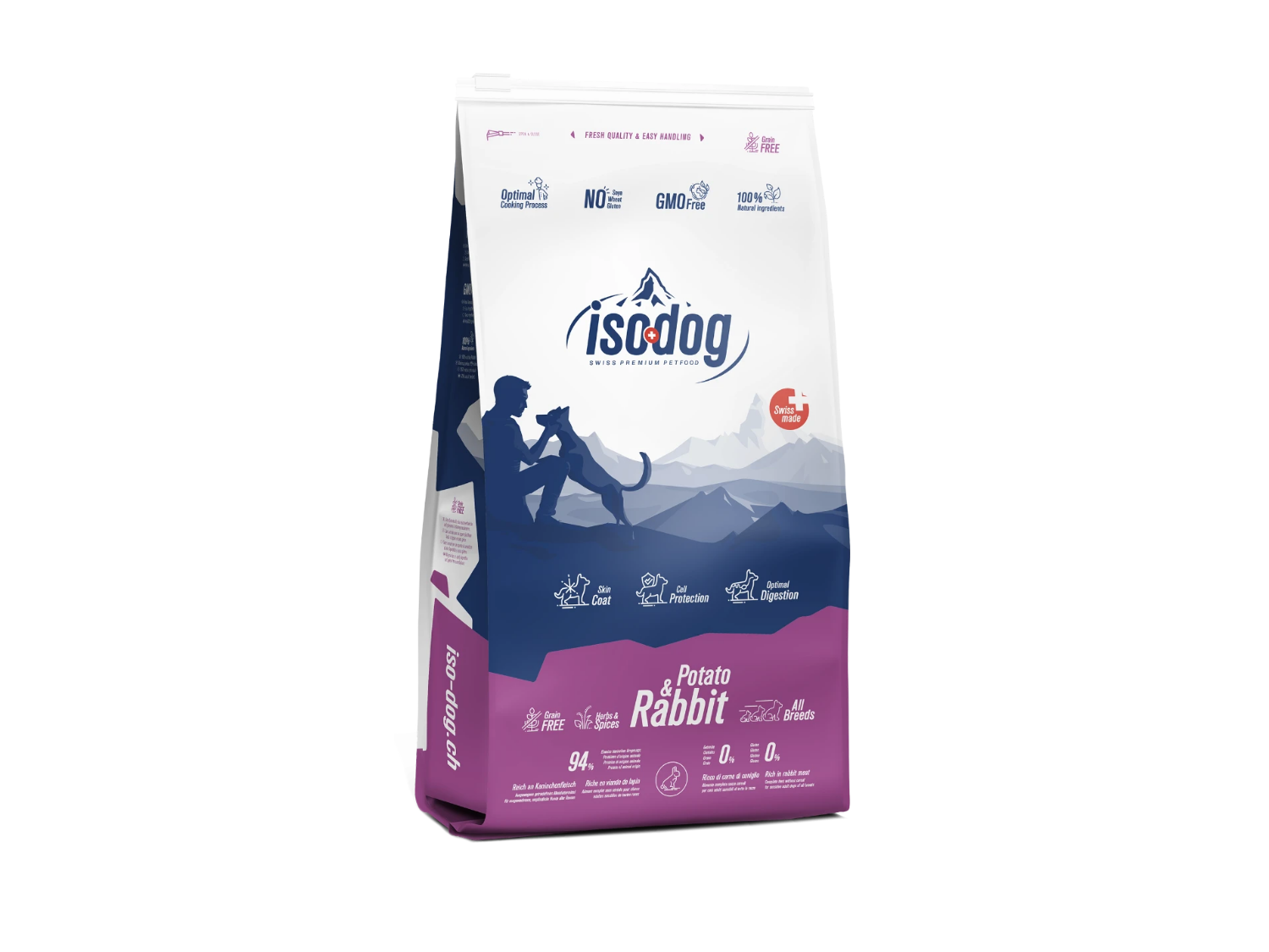 Iso-dog Grain Free Rabbit & Potato — produktové foto (balení 1500×1250 px)