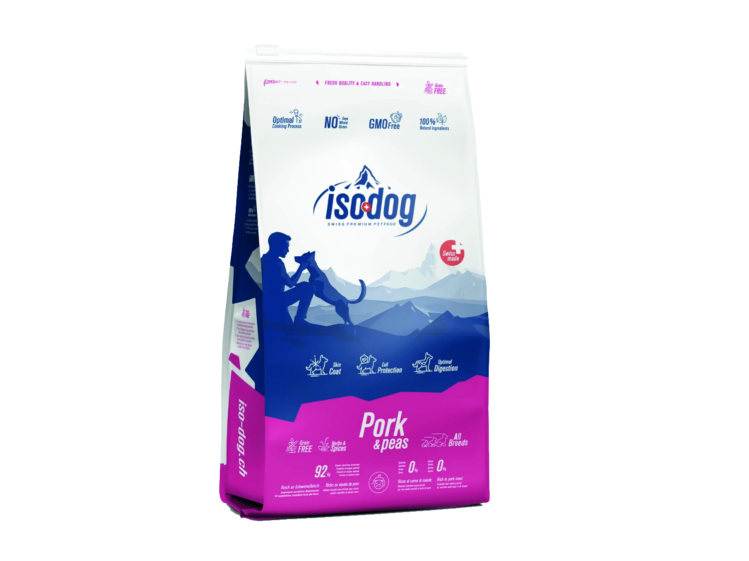 Iso-dog Grain Free Pork & Peas — produktové foto (balení 1500×1250 px)