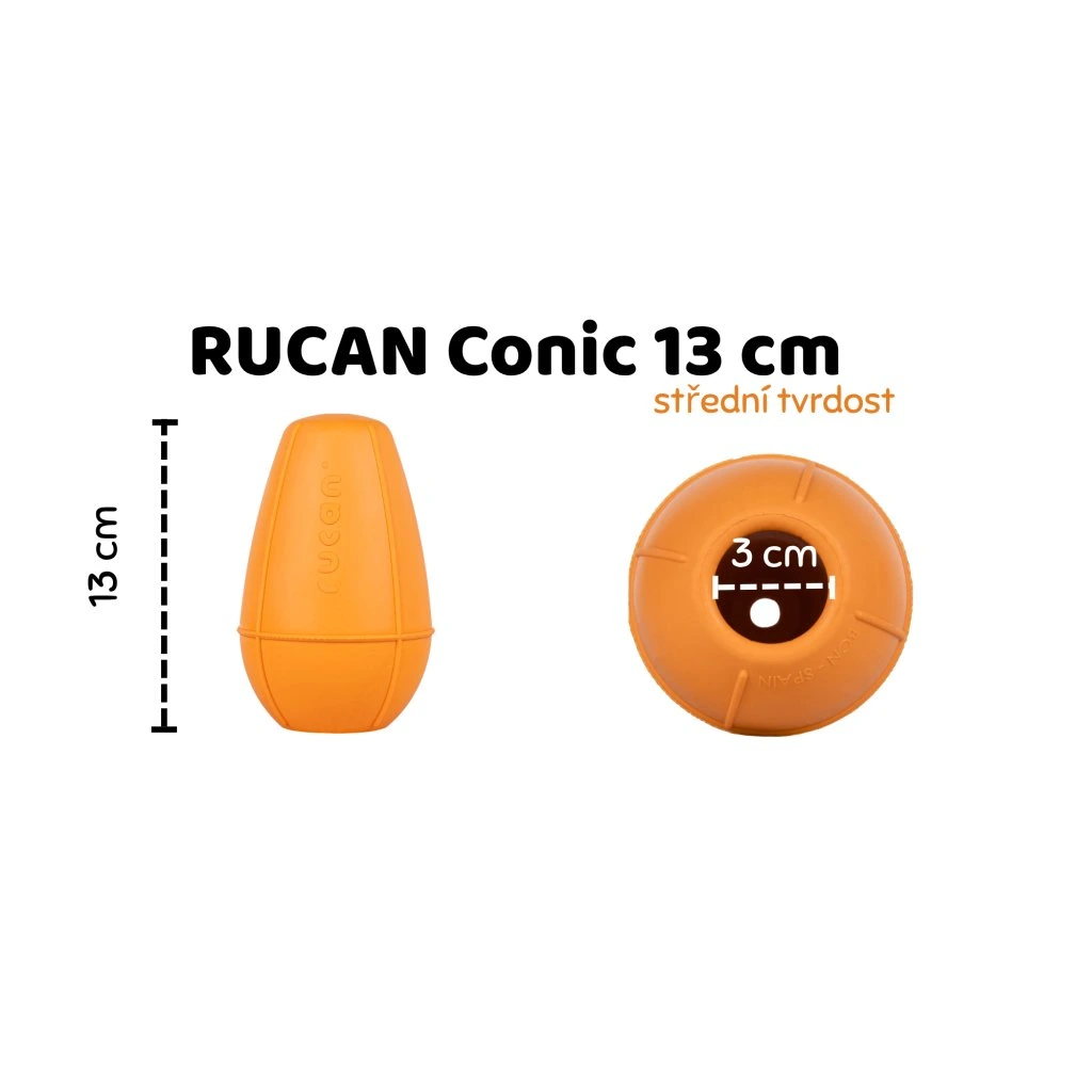 Rucan Conic kónická hračka pro psy oranžová L
